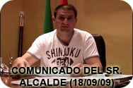 Comunicado del Sr. Alcalde