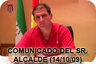 Comunicado del Sr. Alcalde