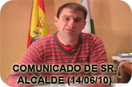 Comunicado del Sr. Alcalde